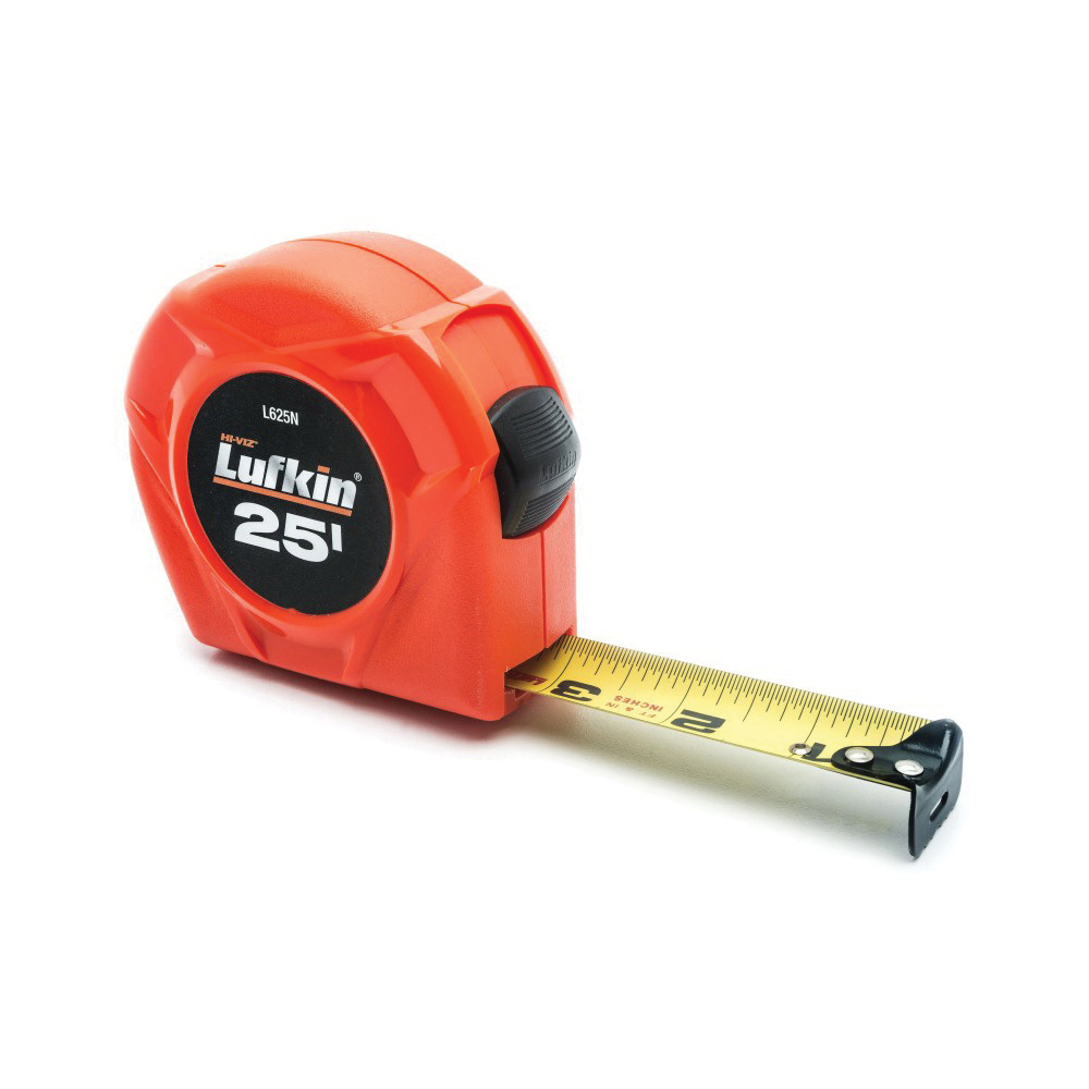 25' x 1" HI VIZ ORANGE TAPE MEASURE