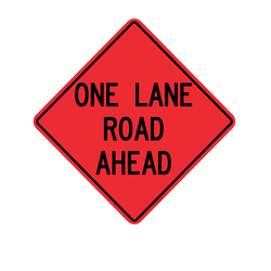 48IN MESH ROLL-UP SIGN: ONE LANE ROAD