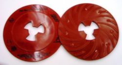7" RED RIBBED DISC PAD FACE PLATE
