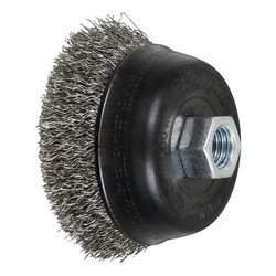 3-1/2 CRIMPED WIRE CUP BRUSH .014 SS