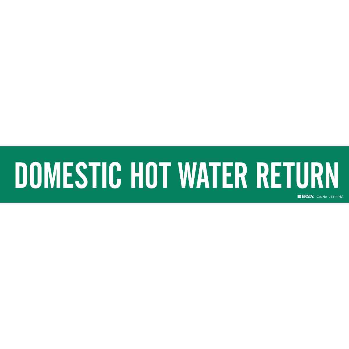 DOMESTIC HOT WATER RETURN WHITE / GREEN