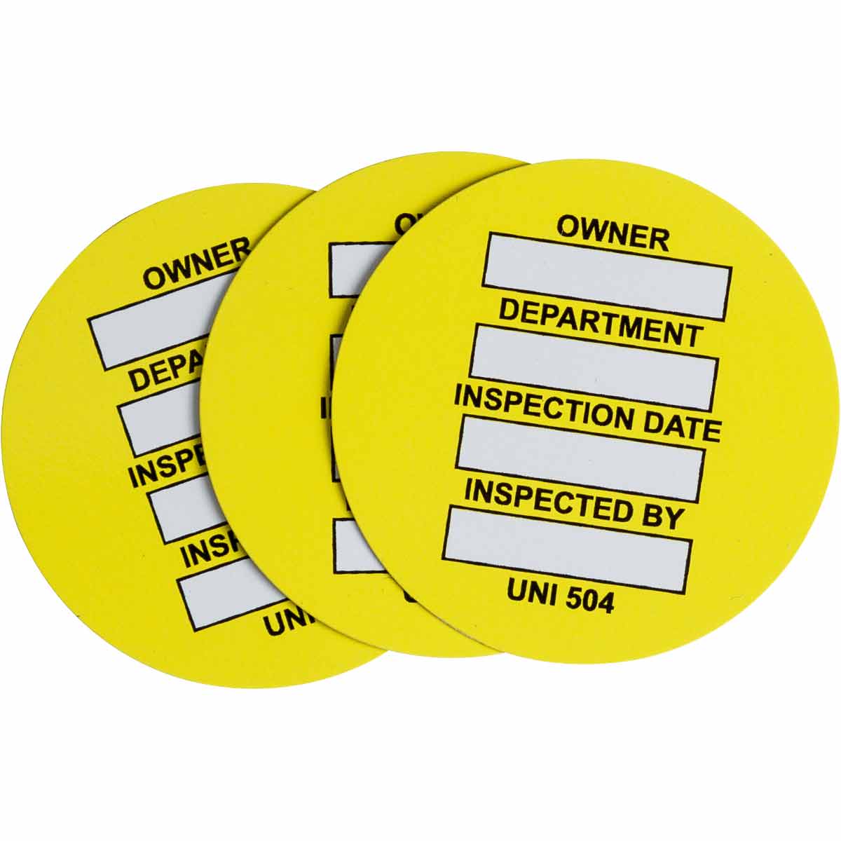 UNITAG INSERTS INSPECTION 100/PKG YLW