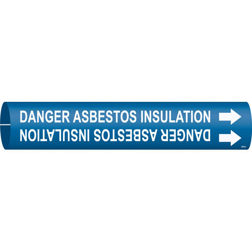 DANGER ASBESTOS INSULATION WHITE / BLUE