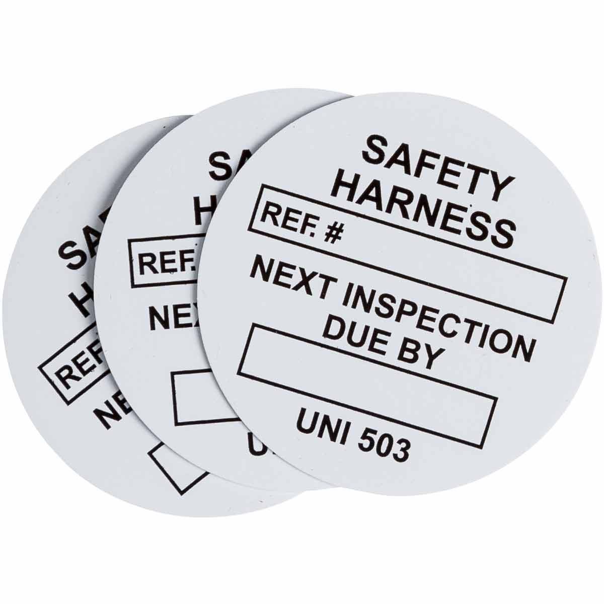 UNITAG INSERTS SAFETY HARNESS 100/PK WT