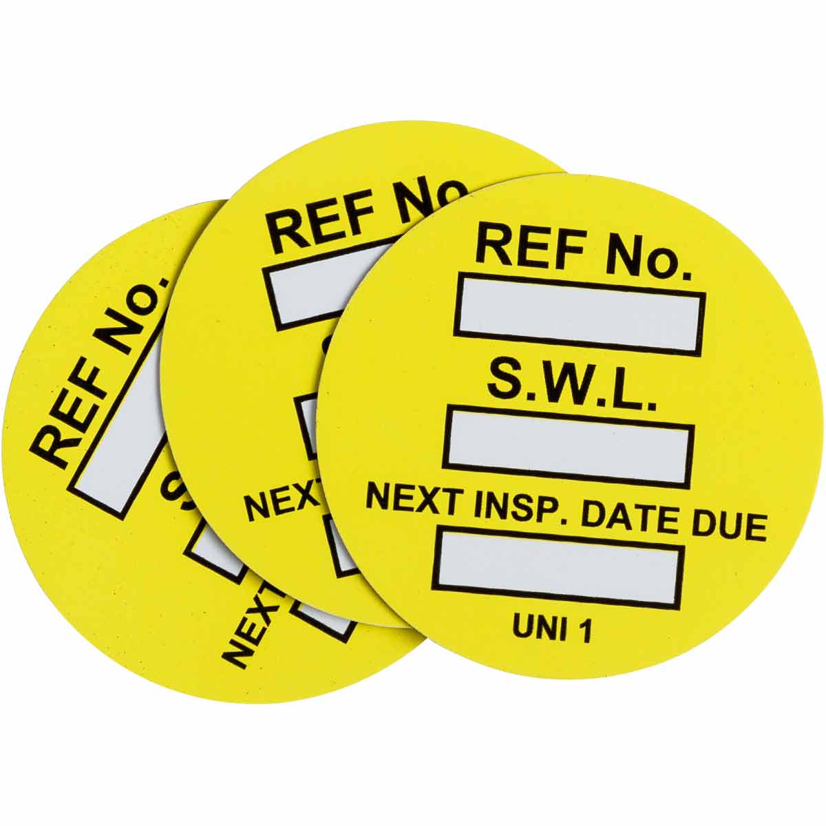 UNITAG INSERTS SAFE WORK LOAD 100/PK YLW