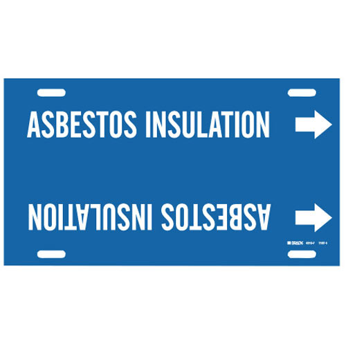 DANGER ASBESTOS INSULATION WHITE / BLUE