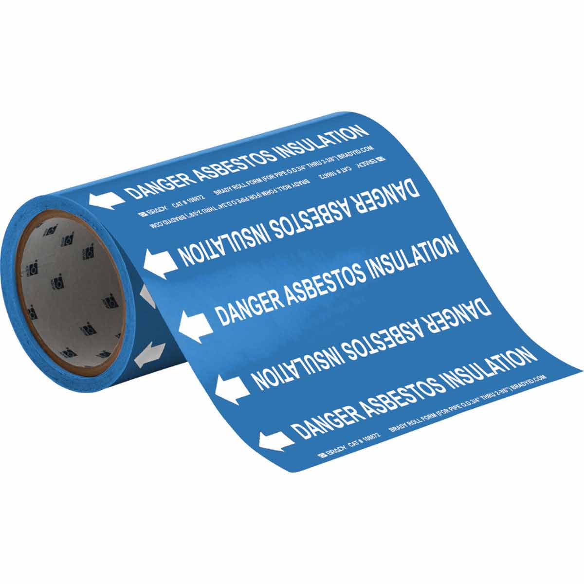 DANGER ASBESTOS INSULATION WHITE / BLUE