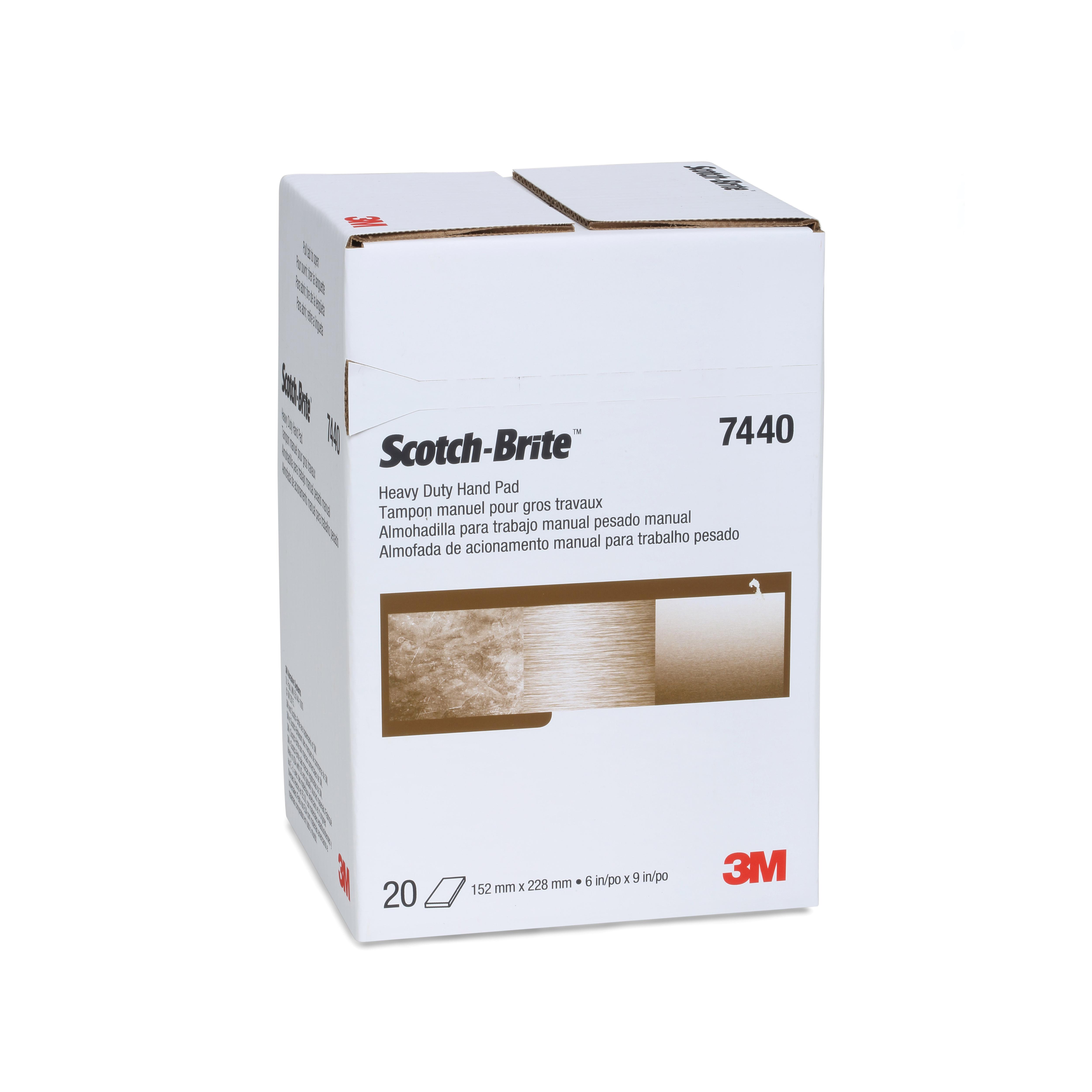 6" x 9" 7440 TAN SCOTCHBRITE HAND PADS