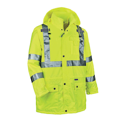 8365 MD LIME GLOWEAR CLASS 3 RAIN JACKET