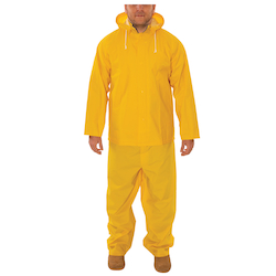 2XL 3PC YELLOW PVC RAIN SUIT