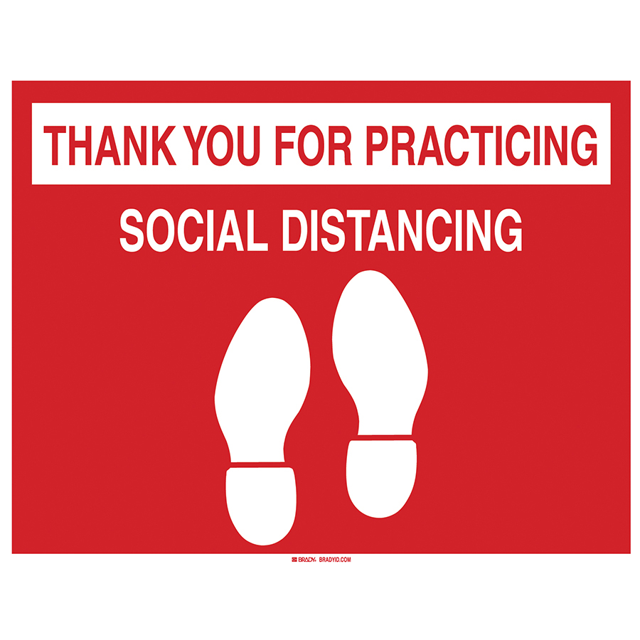 B819,14X18, SOCIAL DISTANCING FLOOR SIGN