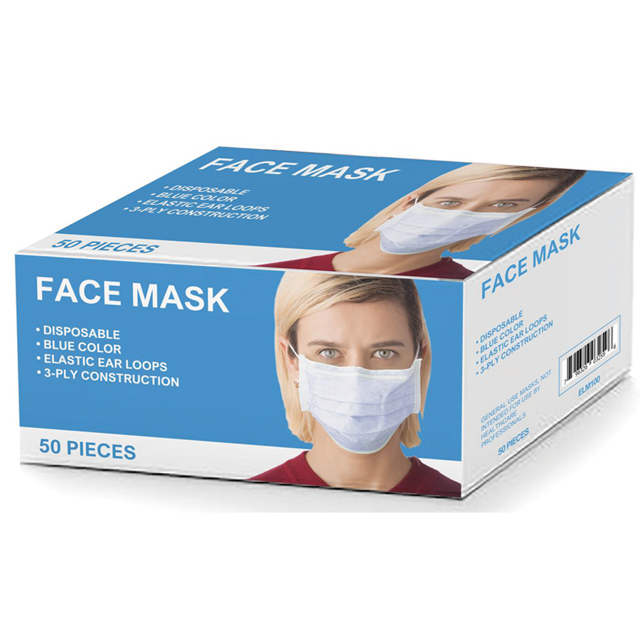 3PLY BL EAR-LOOP FACE MASK (50)