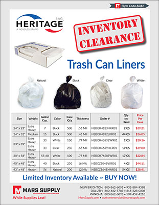 Heritage Trash Can Liners Inventory Clearance