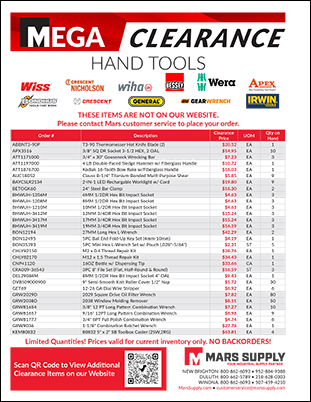 Hand tools Clearance