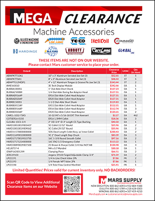 Machine Accessories Clearance