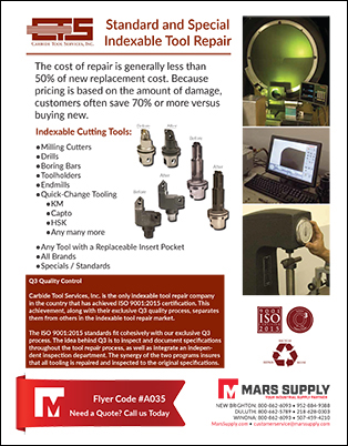 Carbide Tool Services Standard and Special Indexable Tool Repair