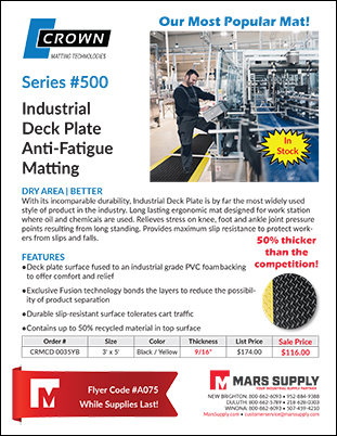 Crown Matting Industrial Deck Plate Anti-Fatigue Matting