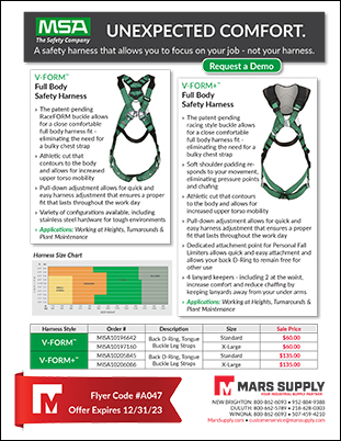 MSA V-Form Full Body Safety Harness