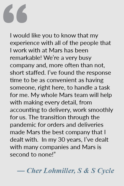 Testimonial by Cher Lohmiller of S & S Cycle.