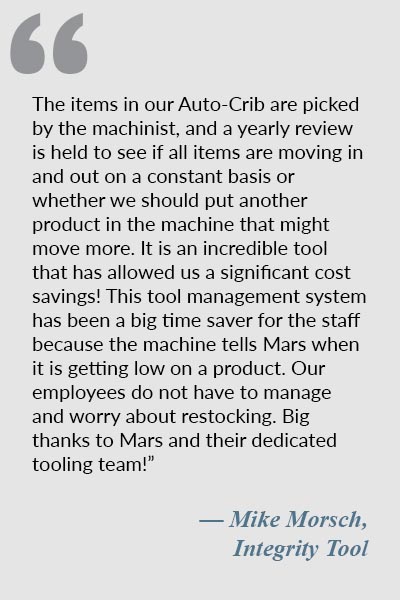 Testimonial by Mike Morsch of Integrity Tool.