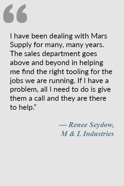 Testimonial by Renee Seydow of M & L Industries.